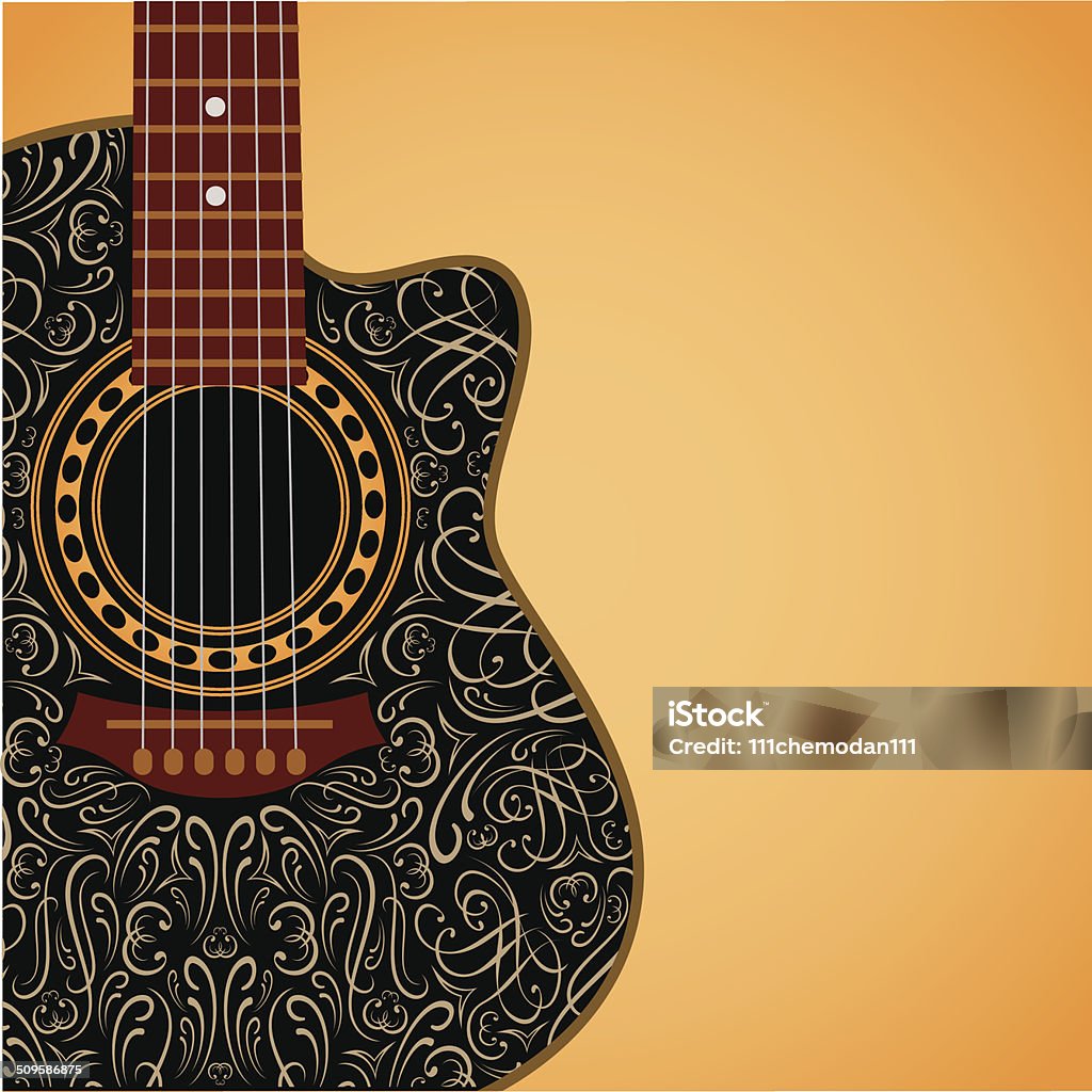 background with clipped guitar and stylish ornament gradient background with clipped guitar and stylish ornament Acoustic Guitar stock vector