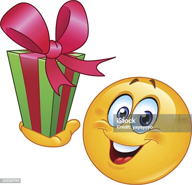 Emoticon With Gift Stock Illustration - Download Image Now - Birthday Present, Box - Container, Characters