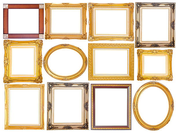 istock Set of golden vintage frame isolated on white background 509587837