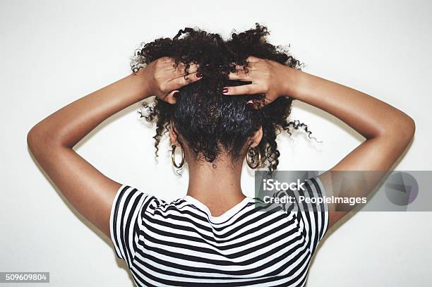 Embrace The Curl Stock Photo - Download Image Now - Women, African-American Ethnicity, One Woman Only