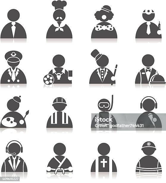 Occupation Icons Stock Illustration - Download Image Now - Adult, American Football Referee, Athlete