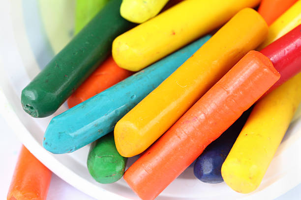 Macro of crayon pieces