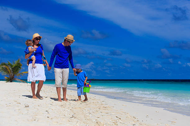 istock family with kids walking on tropical beach 509610855