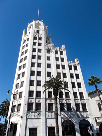 Hollywood, AC, U.S.A. - August 17, 2014: At ten stories, the First National Building in Hollywood represents the skyscraper of a bygone age.