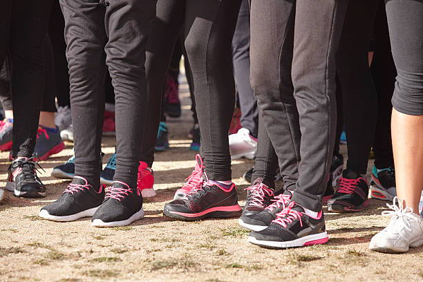 istock Young female athletic runners detail ready to run. Start zone. 509611218
