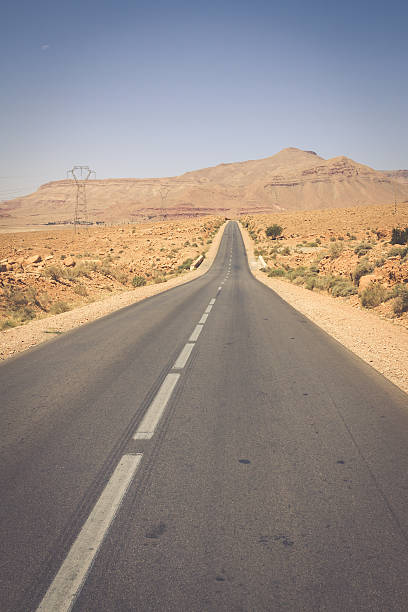 istock Endless road in Sahara Desert with blue sky,Morocco Africa 509612090