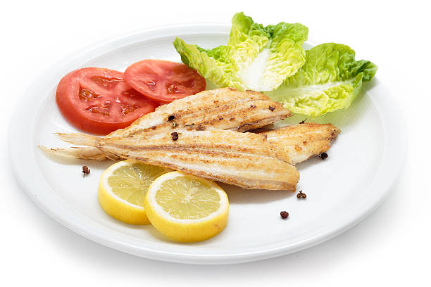 istock Grilled wedge sole and vegetables. Spanish sole fish 509612258