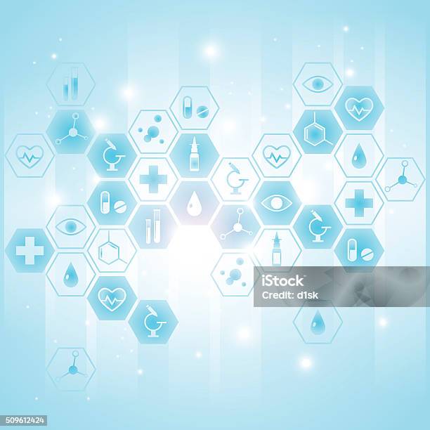 Medical Background With Icons Stock Illustration - Download Image Now - Technology, Digitally Generated Image, Lifestyles
