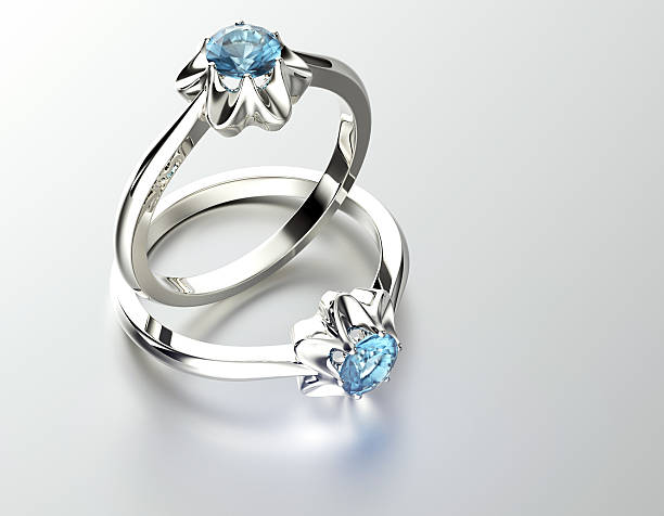 istock Golden Engagement Ring with Diamond. Jewelry background 509613925