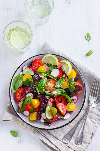 healthy salad with fresh summer vegetables