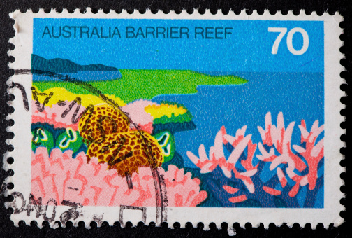 A Cancelled postage stamp from Australia illustrating Australian Scenery, issued in 1976.