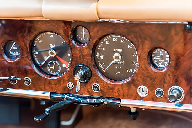 istock Vintage Car With Retro Dashboard 509616356