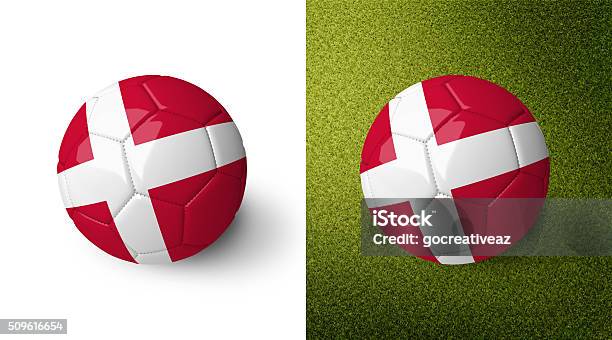 Foto de Realista 3 D Bola De Futebol Com A Bandeira De Dinamarca e mais fotos de stock de Bola de Futebol