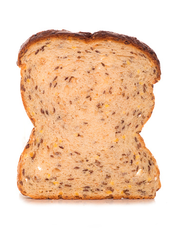 single slice of seeded bread cutout