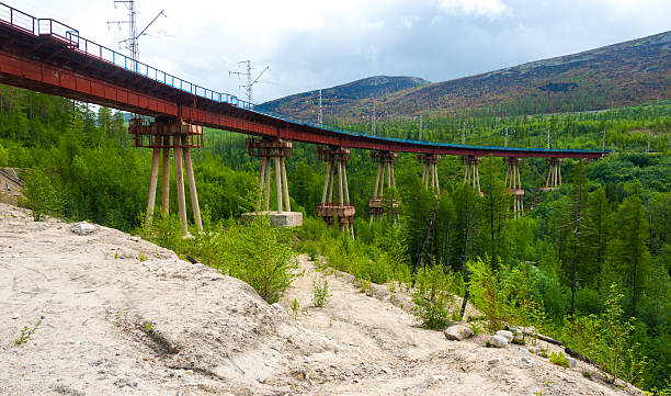 Devil's bridge in Siberia stock photo