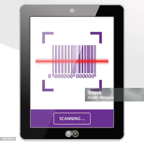 Tablet Barcode Scanner Example Code Barcode Scanning Tablet Stock Illustration - Download Image Now - Bar ...