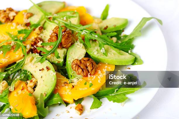 Nut And Apple Salad Stock Photo - Download Image Now - Apple - Fruit, Arranging, Avocado