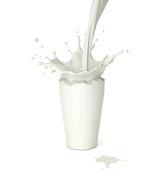 istock Pouring milk into invisible glass 509620590