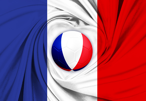 Soccer football ball with France flag
