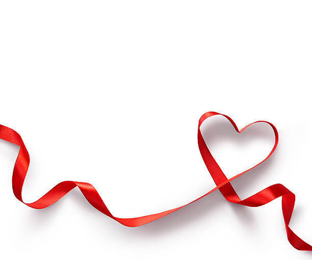 Red Ribbon Heart on white background. Happy Valentines Day. Red Ribbon Heart on white background. Valentines Day concept award ribbon photos stock pictures, royalty-free photos & images