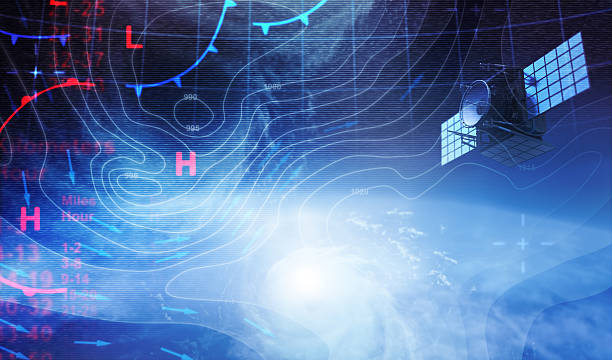 carte météorologique de l'espace - meteo photos et images de collection