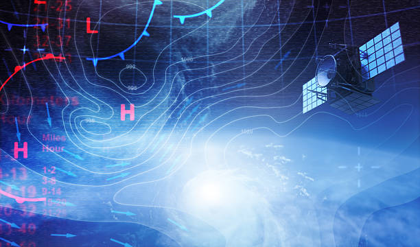 Weather map in Space stock photo