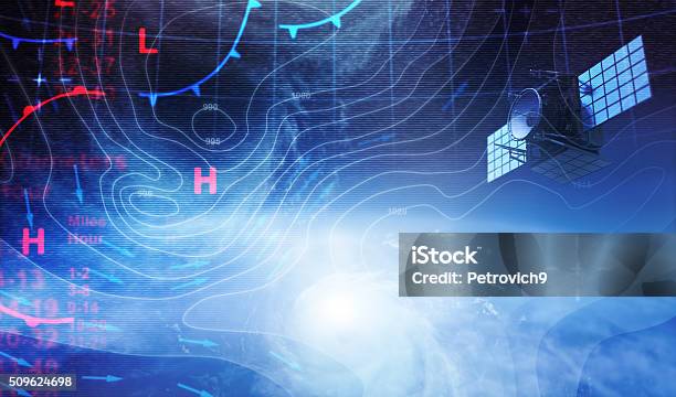 Weather Map In Space Stock Photo - Download Image Now - Weather, Meteorology, Forecasting