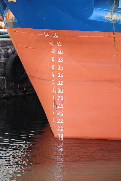 istock Stem of coaster with depth numbers on hull 509626075