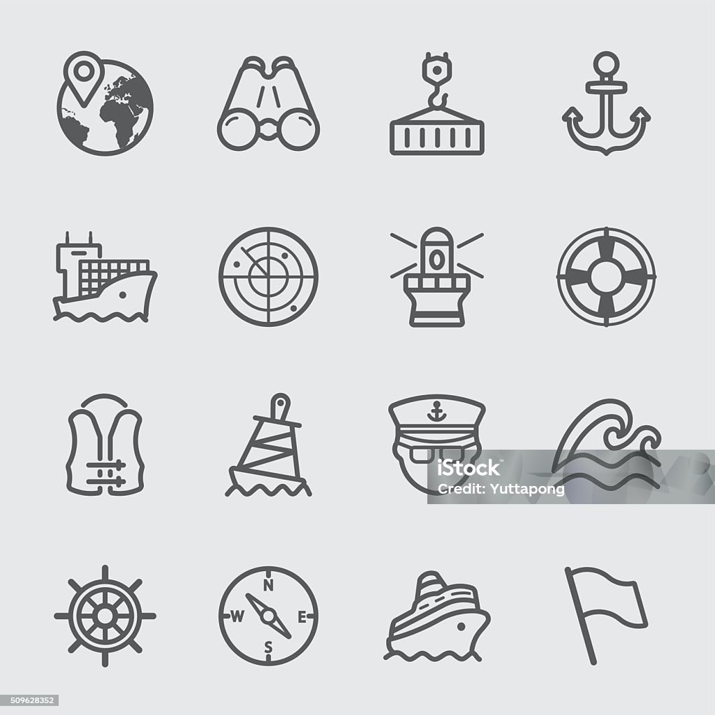 Port marine line icon Icon Symbol stock vector