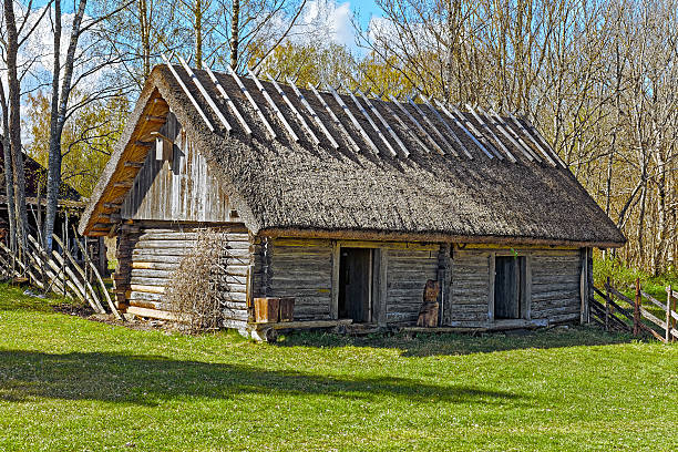 istock Old barn with thatch and two doors 509629180
