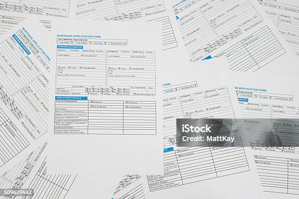 Mortgage Application Forms Stock Photo - Download Image Now - Mortgage Document, Mortgage Loan, Application Form