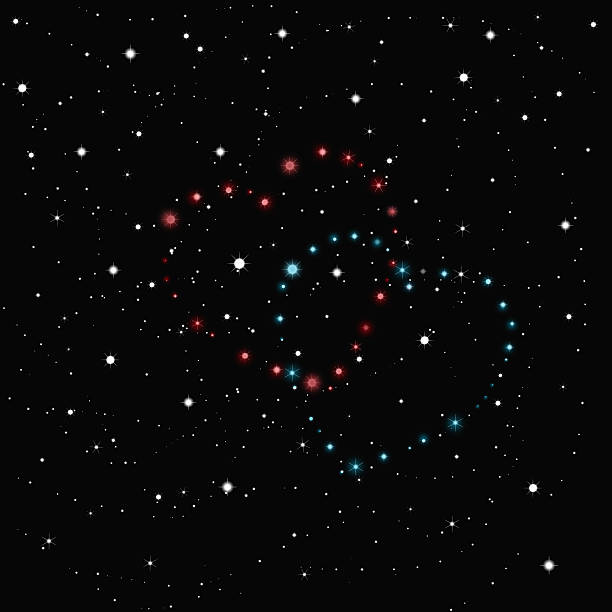 istock Two hearts of stars in the black sky 509629574