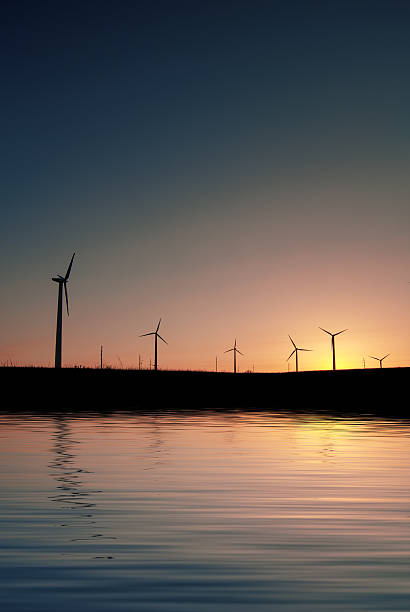 istock Silhouette of a windmill on sunset, natural background 509629845
