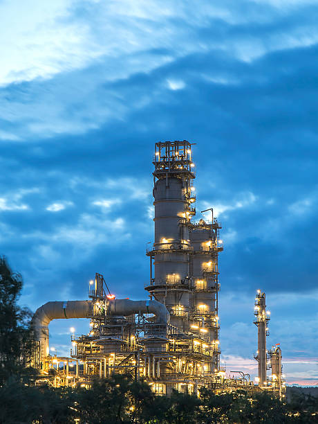 istock Oil refinery at twilight. 509629955