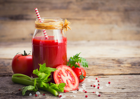 Tomato juice in the jar