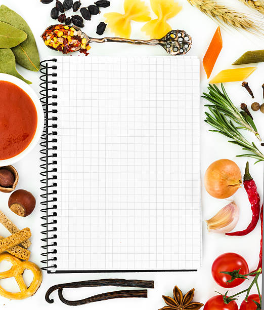 istock Food ingredients and recipe book 509631912