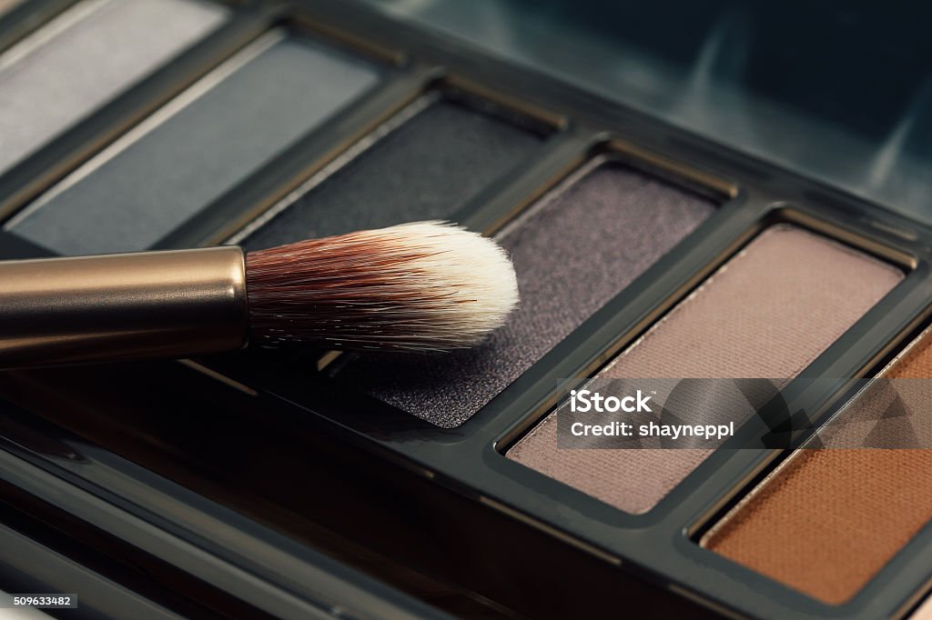 Eyeshadow Palette Eyeshadow Palette and brush Artist's Palette Stock Photo