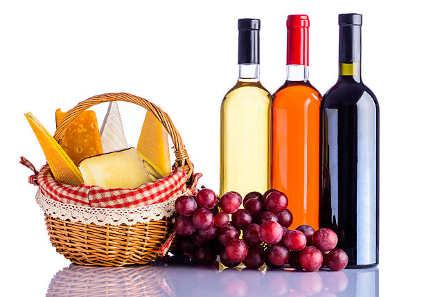 istock Red, Rose and White Wine with Cheese 509635524