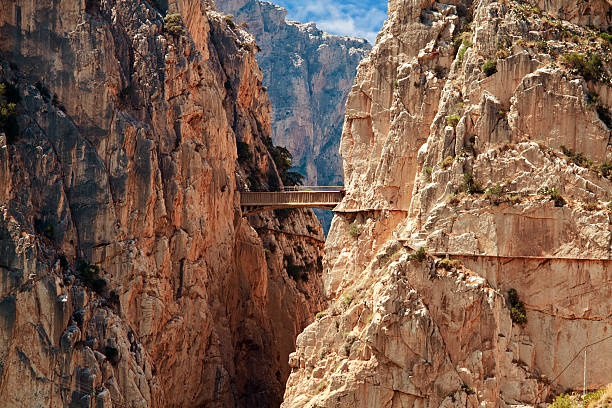 Royal Trail (El Caminito del Rey) in gorge Chorro, Spain stock photo
