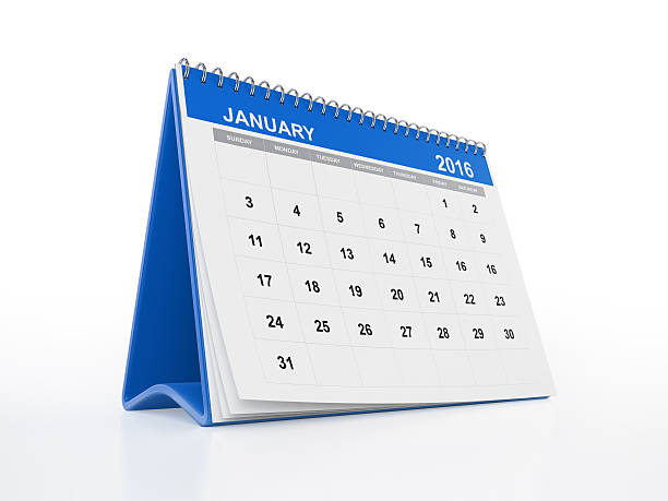 istock Blue Monthly Desktop Calendar: January 509639162