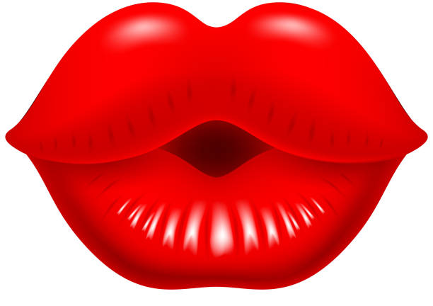 ilustrações, clipart, desenhos animados e ícones de desenhos animados ilustração de lábios feminino isolado no fundo branco - big lips