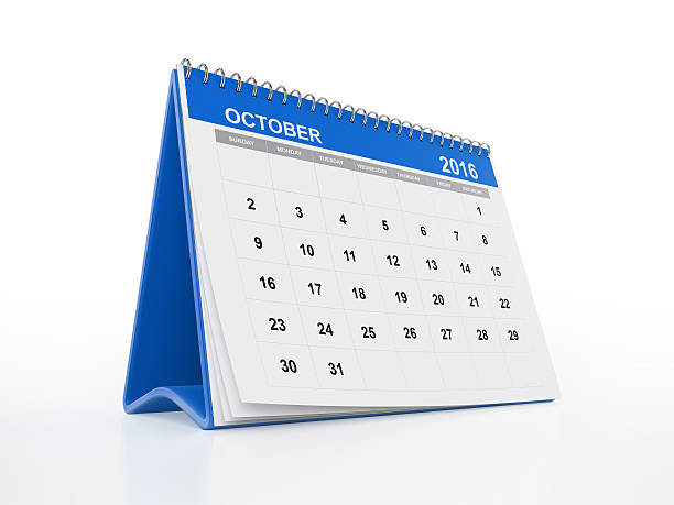 istock Blue Monthly Desktop Calendar: October 509639542