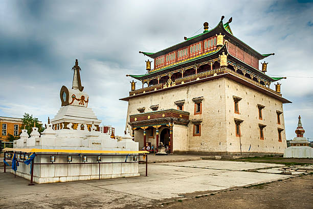 Gandan monastery in Ulan Bator stock photo