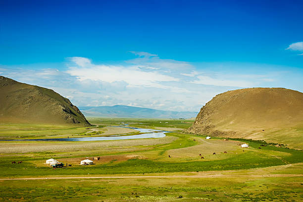 Mongolian steppe stock photo