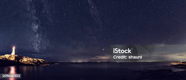 Starlit Panorama Stock Photo - Download Image Now - Night, Star - Space, Sea