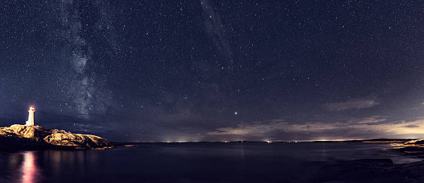 rozgwieżdżonym panorama - horizon over water nature blurred motion maritime provinces zdjęcia i obrazy z banku zdjęć