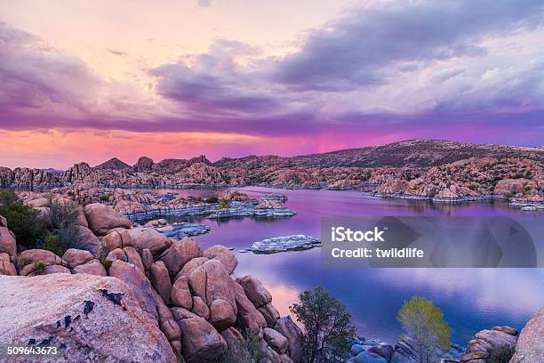 Watson Lake Prescott Arizona Sunset Stock Photo - Download Image Now - Prescott - Arizona, Arizona, Watson Lake