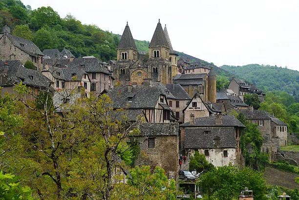 Side view to Conques, St James Way, France
