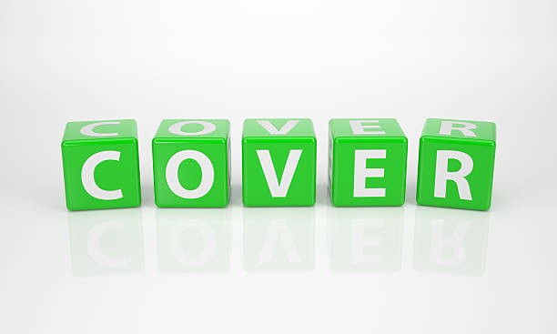 Cover out of green Letter Dices stock photo