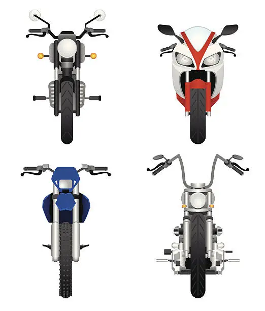 Vector illustration of Motorcycles frontviews